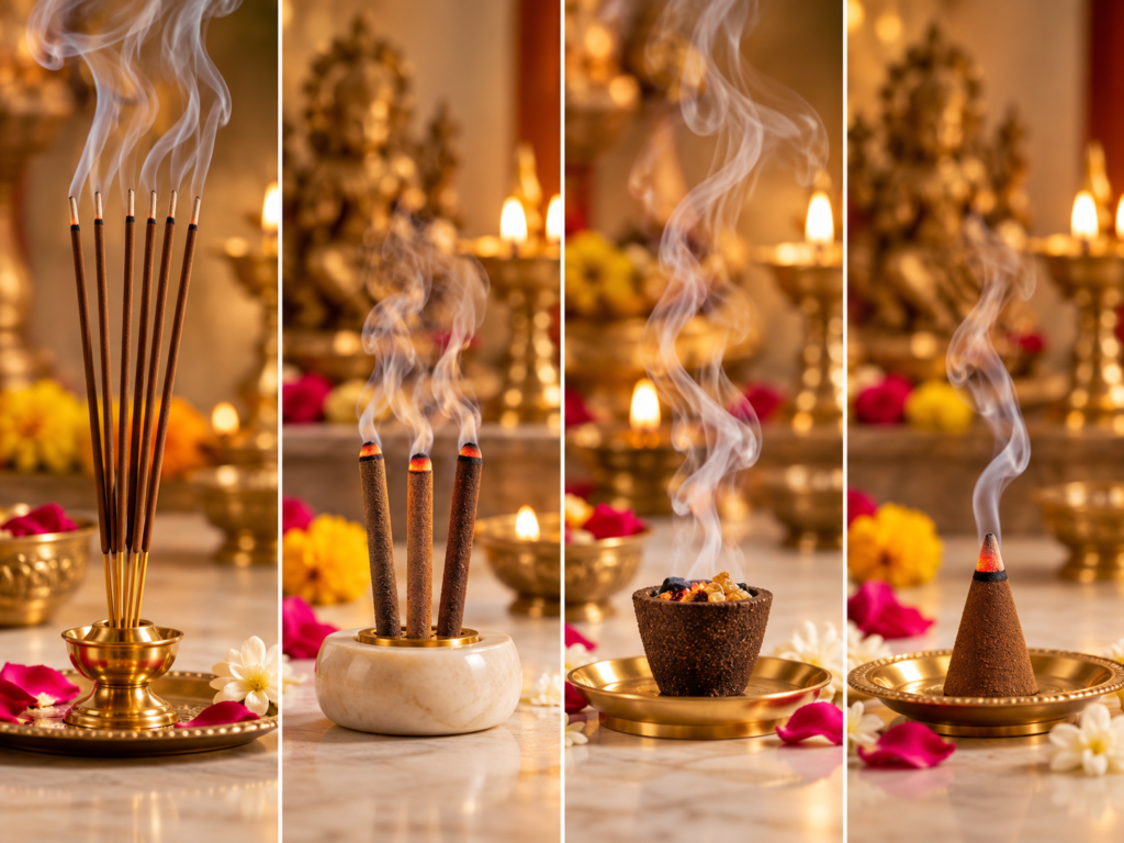 incense sticks vs dhoop cups vs incense cones
